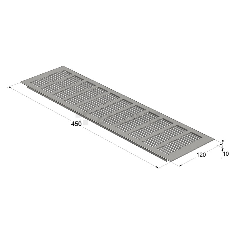 VENTILATION GRILLE COVER 12x45 cm / MAT ALUMINIUM
