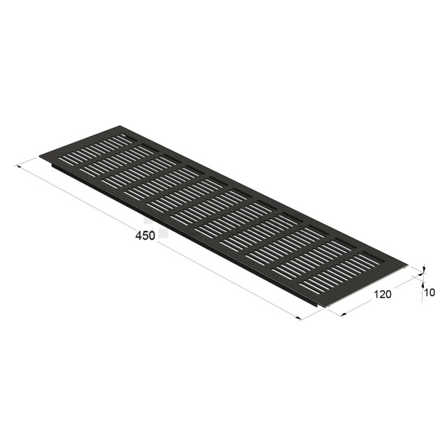 VENTILATION GRILLE COVER 12x45 cm / MAT BLACK