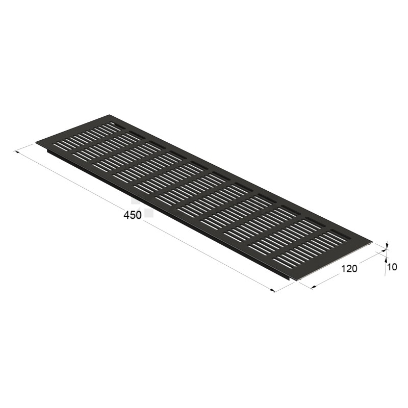 VENTILATION GRILLE COVER 12x45 cm / MAT BLACK