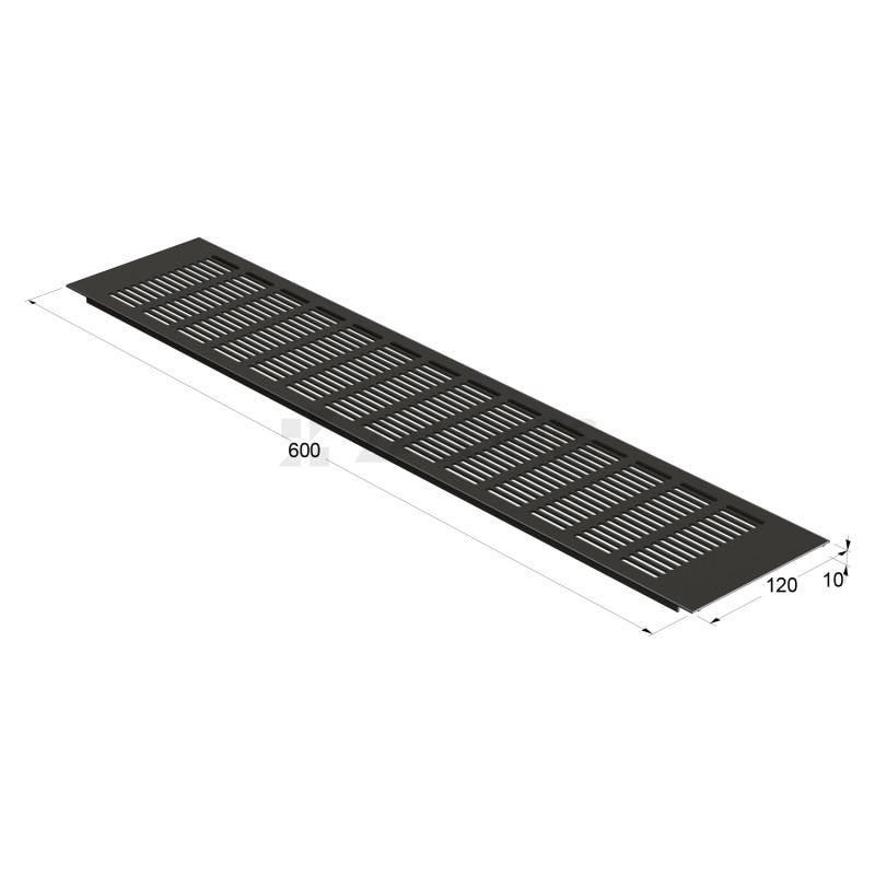 VENTILATION GRILLE COVER 12x60 cm / MAT BLACK