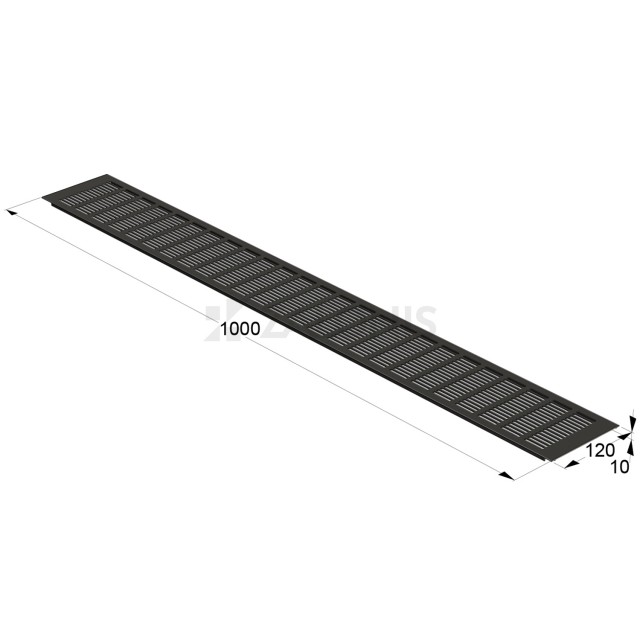 VENTILATION GRILLE COVER 12x100 cm / MAT BLACK