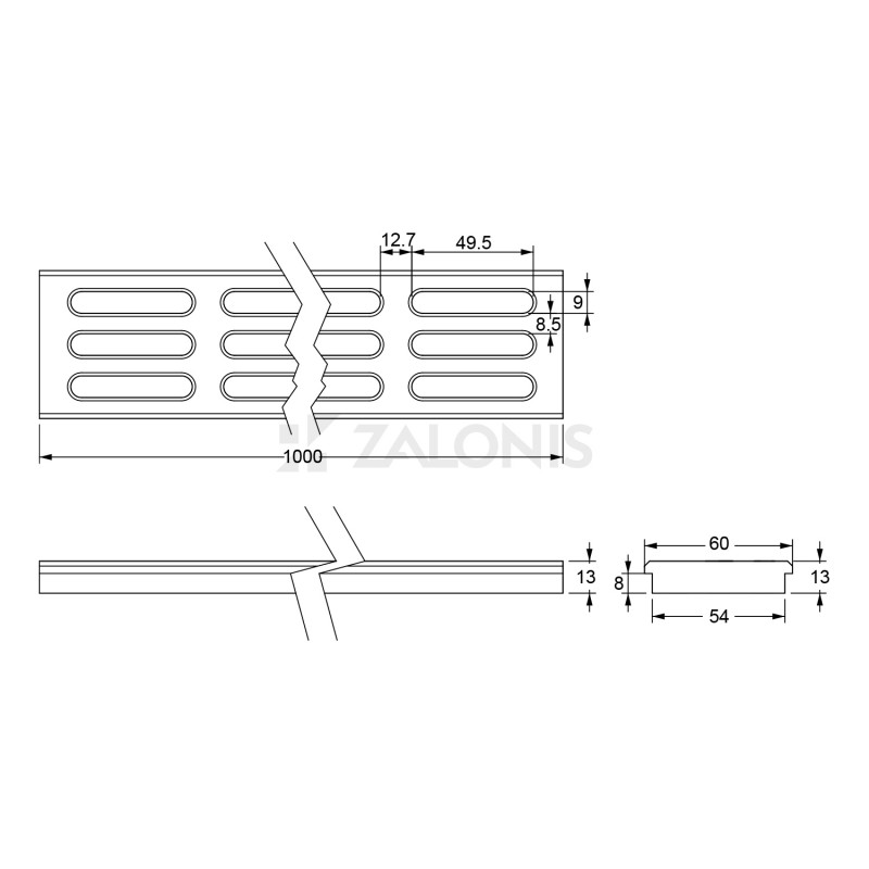 WOODEN VENTILATION GRILLE COVER 6x100cm / ASH WOOD BUILD-IN VENTILATION GRILLES