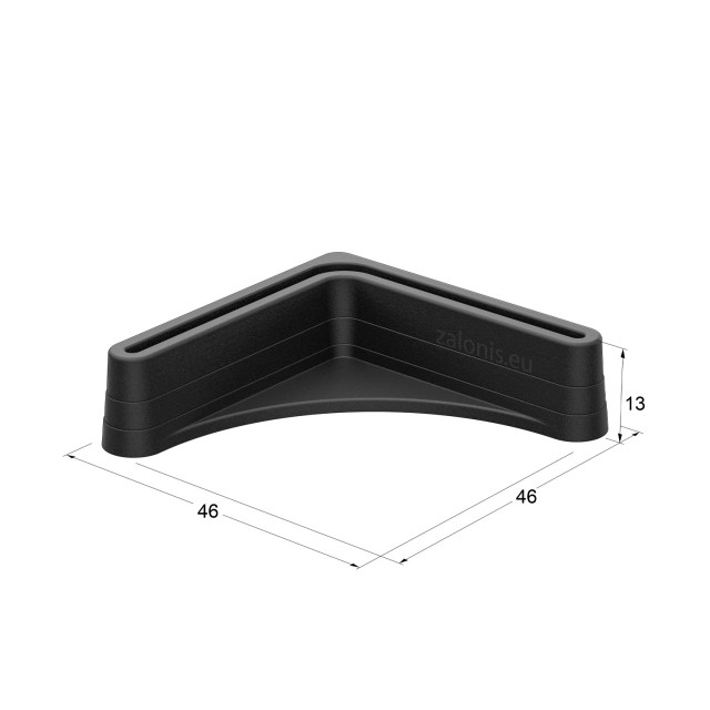 CORNER LEG 35x35 PLASTIC END CAP / BLACK
