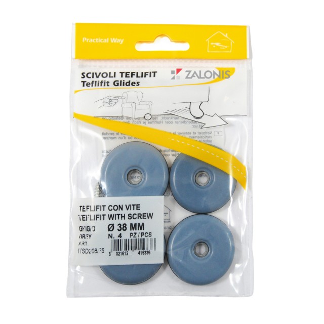  GLIDE WITH SCREW D.38 / GRAY / 4 PIECES
