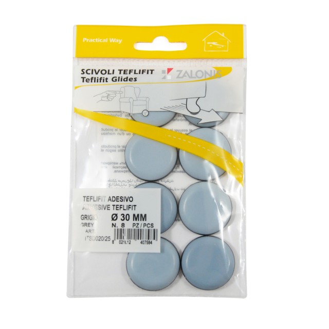 ADHESIVE GLIDE D.30 / GRAY / 8 PIECES
