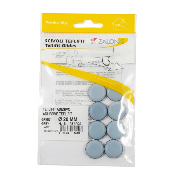 ADHESIVE GLIDE D.20 / GRAY / 8 PIECES