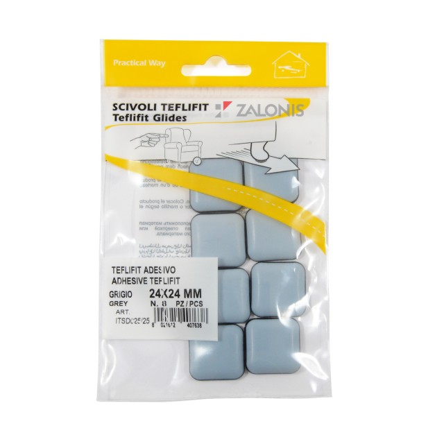 ADHESIVE GLIDE 24x24 / GRAY / 8 PIECES