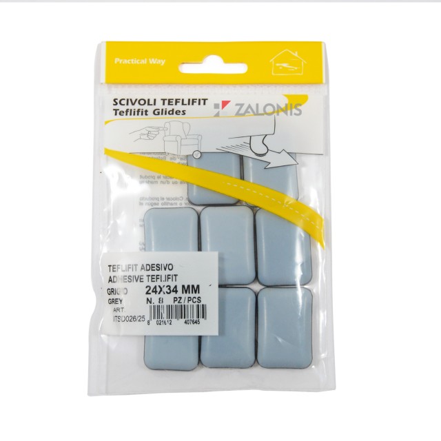 ADHESIVE GLIDE 24x34 / GRAY / 8 PIECES