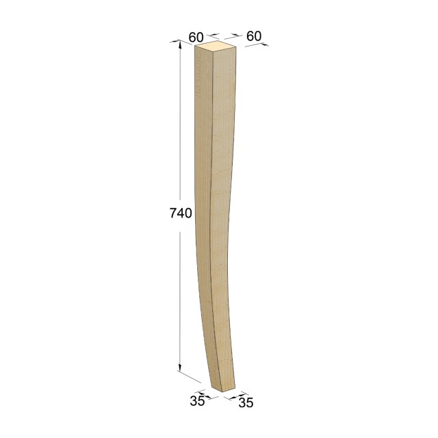 ΠΟΔΙ ΤΡΑΠΕΖΙΟΥ ΞΥΛΙΝΟ 60x60 / Υ.740 / ΟΞΥΑ