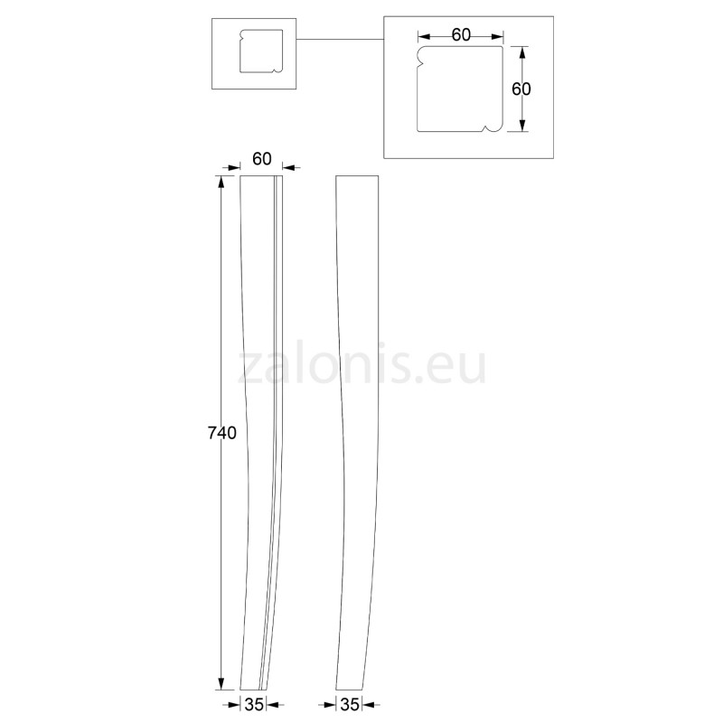 ΠΟΔΙ ΤΡΑΠΕΖΙΟΥ ΞΥΛΙΝΟ ΡΑΒΔΩΤΟ 60x60 / Υ.740 / ΟΞΥΑ