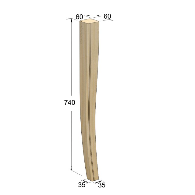 ΠΟΔΙ ΤΡΑΠΕΖΙΟΥ ΞΥΛΙΝΟ ΡΑΒΔΩΤΟ 60x60 / Υ.740 / ΟΞΥΑ