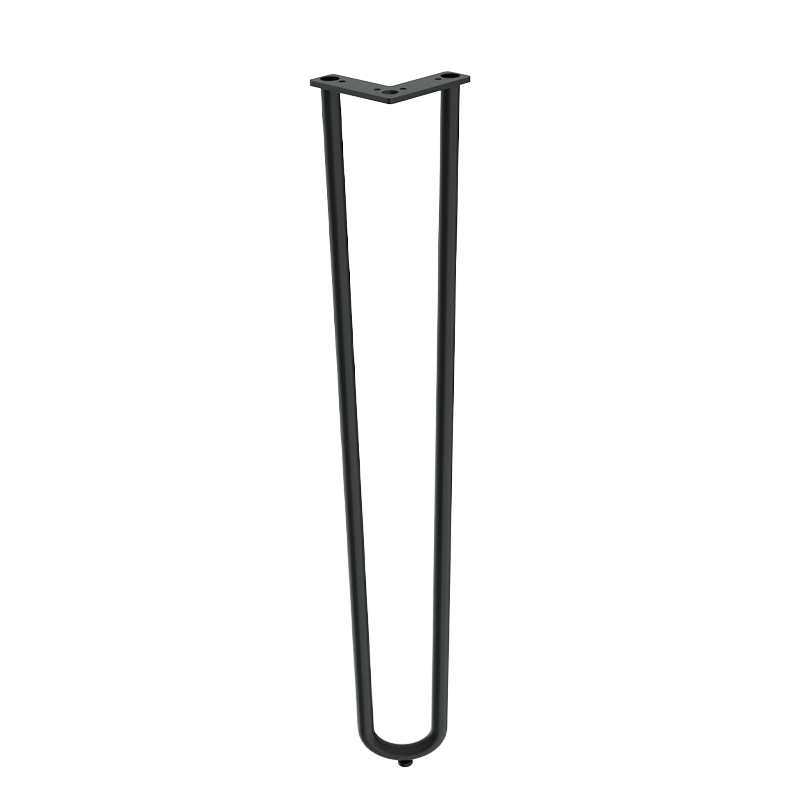 ΠΟΔΙ ΤΡΑΠΕΖΙΟΥ HAIRPIN 2-ROD VINTAGE / Υ.710 / ΜΑΥΡΟ ΜΑΤ