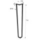 ΠΟΔΙ ΤΡΑΠΕΖΙΟΥ HAIRPIN 2-ROD VINTAGE / Υ.710 / ΜΑΥΡΟ ΜΑΤ
