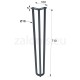ΠΟΔΙ ΤΡΑΠΕΖΙΟΥ HAIRPIN 3-ROD VINTAGE / Υ.710 / ΜΑΥΡΟ ΜΑΤ