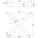 ΠΟΔΙ ΤΡΑΠΕΖΙΟΥ X m.680 80x80 / Υ. 730 / ΜΑΥΡΟ ΜΑΤ