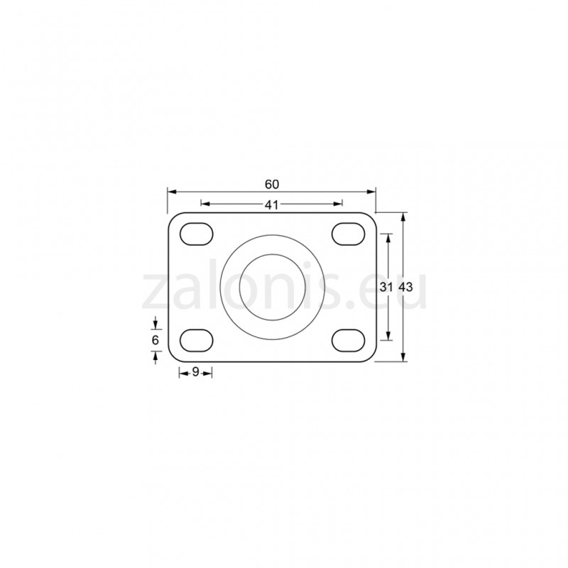 ΡΟΔΑ ΒΙΟΜΗΧΑΝΙΚΗ 405 Φ.40/ Υ.60 / 30KG / ΜΕ ΦΡΕΝΟ