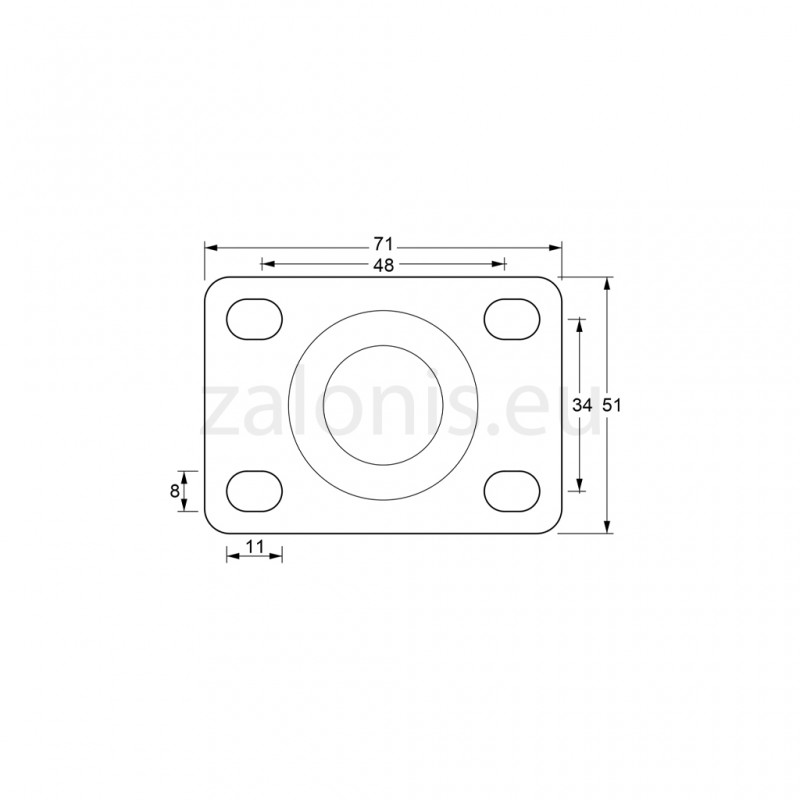 ΡΟΔΑ ΒΙΟΜΗΧΑΝΙΚΗ 405 Φ.50/ Υ.71 / 40KG / ΜΕ ΦΡΕΝΟ