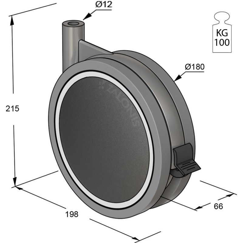 ΡΟΔΑ SR METAL Φ.180 Υ.215 / ΜΕ ΦΡΕΝΟ
