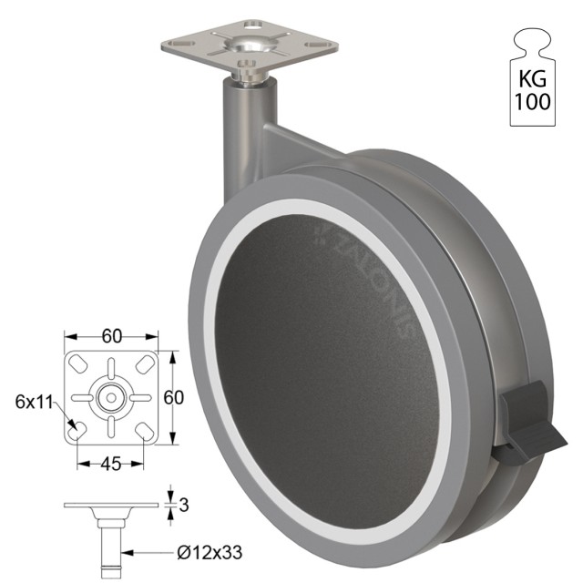 ΡΟΔΑ SR METAL Φ.180 Υ.215 / ΜΕ ΦΡΕΝΟ