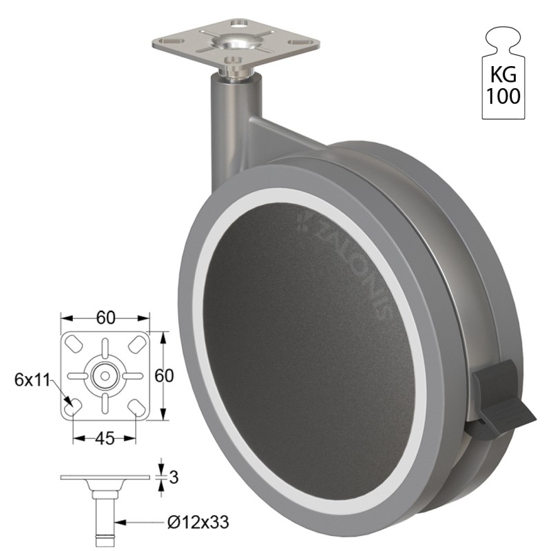 ΡΟΔΑ SR METAL Φ.180 Υ.215 / ΜΕ ΦΡΕΝΟ