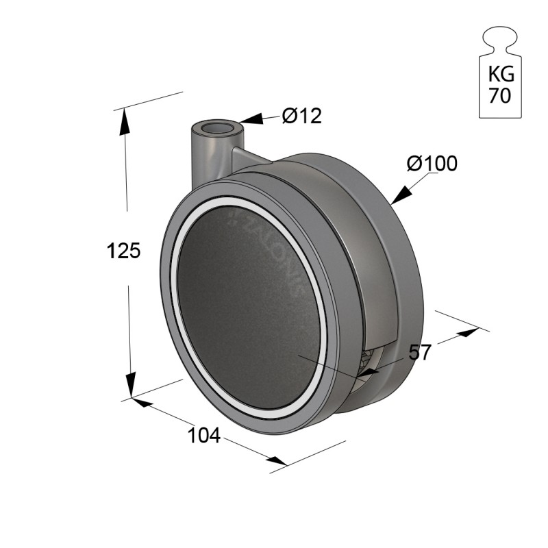 ΡΟΔΑ SR METAL Φ.100 Υ.125 ΣΕΙΡΑ SR METAL / 40-100 Kg
