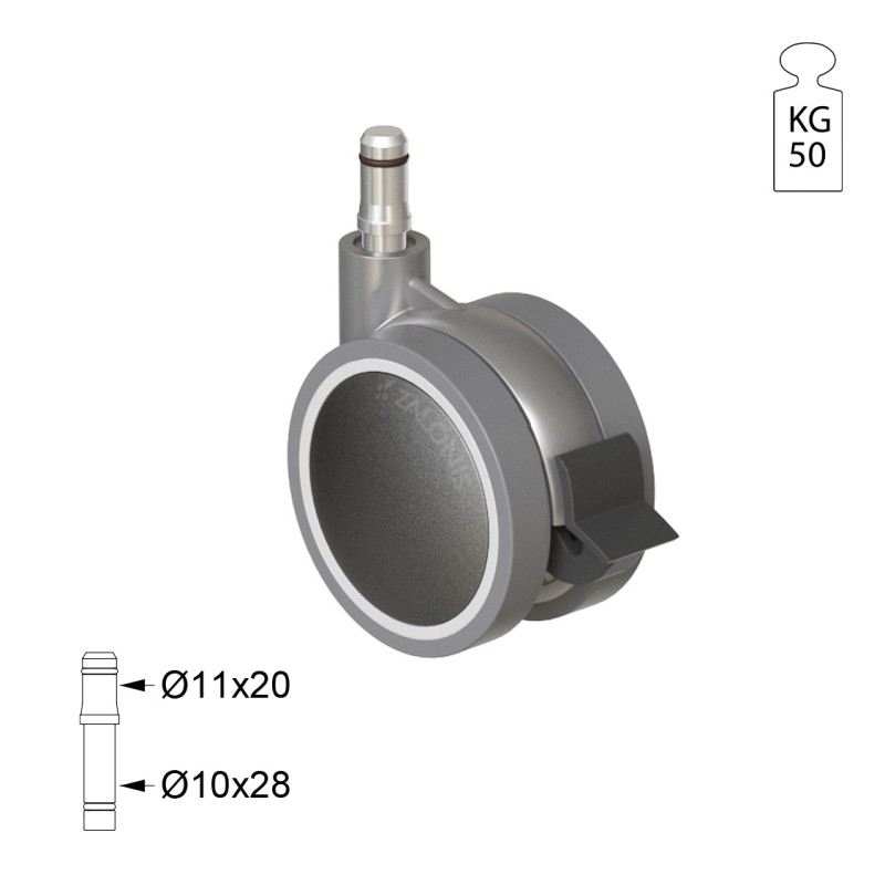 ΡΟΔΑ SR METAL Φ.75 Υ.104 / ΜΕ ΦΡΕΝΟ ΣΕΙΡΑ SR METAL / 40-100 Kg