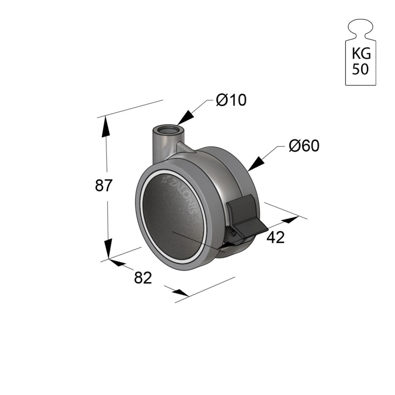 ΡΟΔΑ SR METAL Φ.60 Υ.87 / ΜΕ ΦΡΕΝΟ