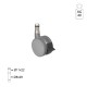 ΡΟΔΑ SR METAL Φ.40 Υ.55 / ΜΕ ΦΡΕΝΟ ΣΕΙΡΑ SR METAL / 40-100 Kg