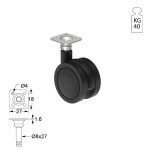 ΡΟΔΑ SR PLASTIC Φ.40 / ΜΑΥΡΟ