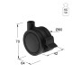 ΡΟΔΑ SR PLASTIC Φ.60 ΜΕ ΦΡΕΝΟ / ΜΑΥΡΟ ΣΕΙΡΑ SR PLASTIC / 40-50 Kg