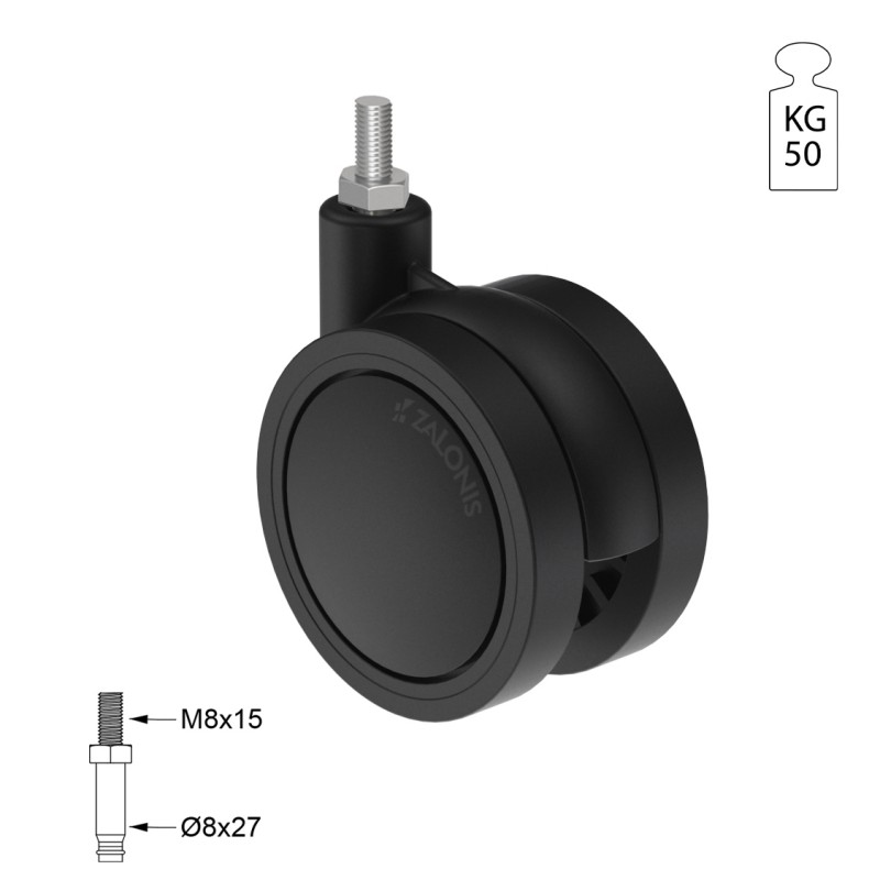 ΡΟΔΑ SR PLASTIC Φ.75 / ΜΑΥΡΟ ΣΕΙΡΑ SR PLASTIC / 40-50 Kg