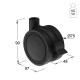 ΡΟΔΑ SR PLASTIC Φ.75 ΜΕ ΦΡΕΝΟ / ΜΑΥΡΟ ΣΕΙΡΑ SR PLASTIC / 40-50 Kg