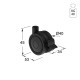 ΡΟΔΑ SR PLASTIC Φ.40 ΜΕ ΦΡΕΝΟ / ΜΑΥΡΟ