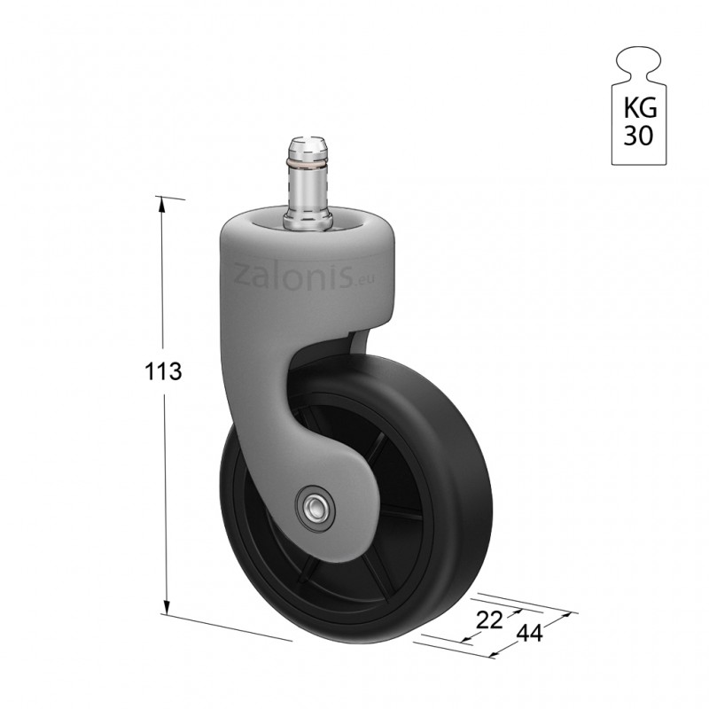 ΡΟΔΑΚΙ ΕΠΙΠΛΟΥ GL Φ.75 / 30kg  - ΠΕΡΙΣΤΡΕΦΟΜΕΝΟ / ΠΛΑΣΤΙΚΟ