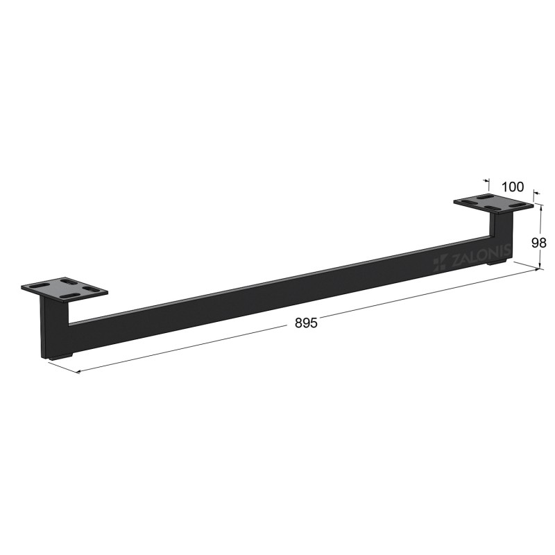 ΠΟΔΙ ΜΠΑΡΑ ΚΑΝΑΠΕ-ΕΠΙΠΛΟΥ ΜΑΚΡΥ m.539 Υ.10 cm / 40x10 / ΜΑΥΡΟ ΜΑΤ ΠΟΔΑΡΑΚΙΑ ΕΠΙΠΛΩΝ