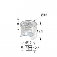 ΦΕΡΑΜΙ ΧΩΝΕΥΤΟ Φ.15x12.5 mm (ΞΥΛΟ 16 mm)