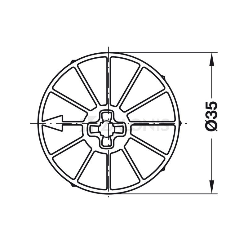 ΦΕΡΑΜΙ ΧΩΝΕΥΤΟ Φ.35x15mm (ξύλο από19mm) ΧΩΝΕΥΤΟΙ ΣΥΝΔΕΣΜΟΙ ΚΑΙ ΒΙΔΕΣ Φ.35