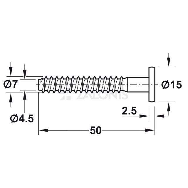 ΒΙΔΑ ΣΥΝΔΕΣΗΣ ΕΠΙΠΛΩΝ ΑΛΛΕΝ ΠΛ. ΚΕΦ. 7,0x50mm / ΜΑΥΡΟ