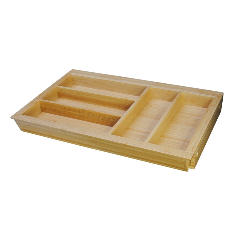 BAMBOO CUTLERY TRAY EXPANDABLE / 40-60cm / NATURAL BAMBOO CUTLERY TRAYS EXPANDABLE