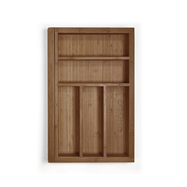 BAMBOO CUTLERY TRAY EXPANDABLE / 40-60cm / WALNUT