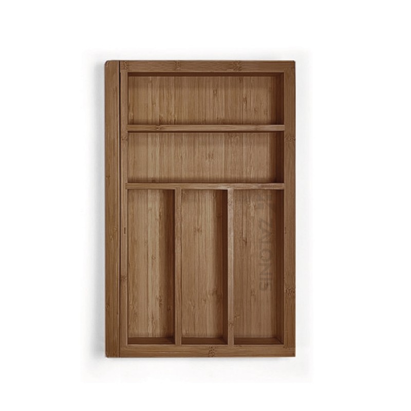 BAMBOO CUTLERY TRAY EXPANDABLE / 40-60cm / WALNUT BAMBOO CUTLERY TRAYS EXPANDABLE