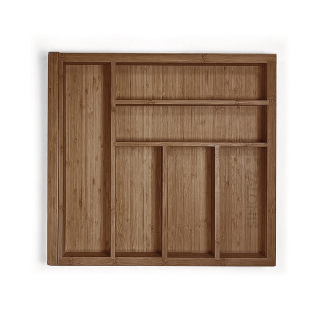 BAMBOO CUTLERY TRAY EXPANDABLE / 60-90cm / WALNUT