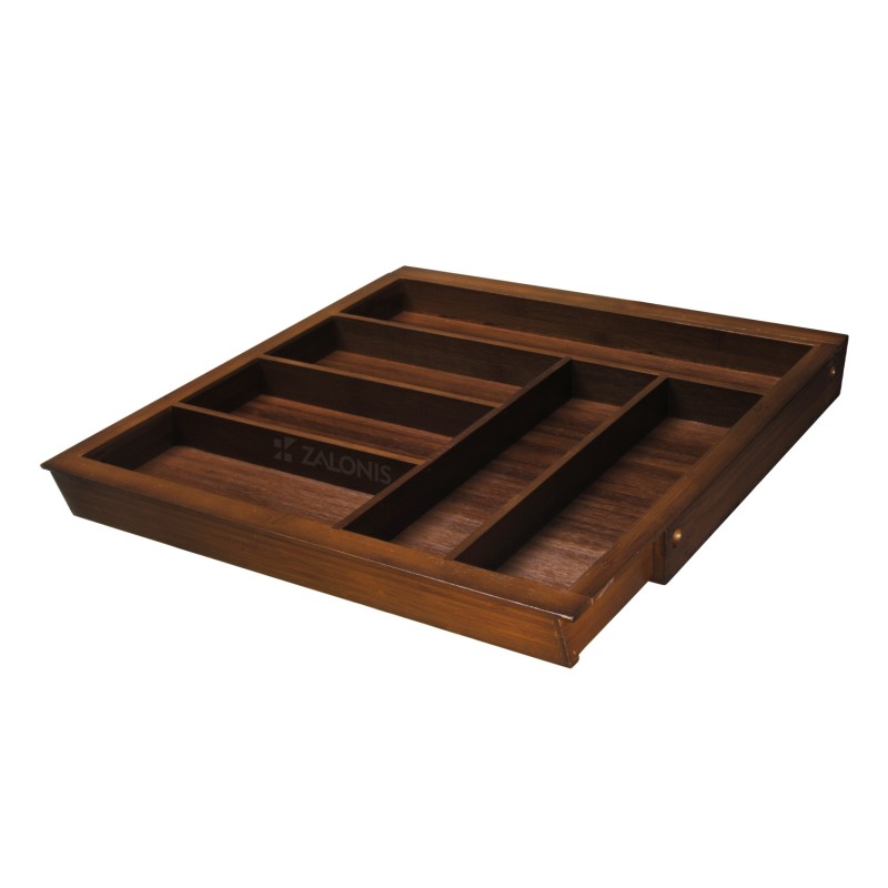 BAMBOO CUTLERY TRAY EXPANDABLE / 60-90cm / WALNUT BAMBOO CUTLERY TRAYS EXPANDABLE