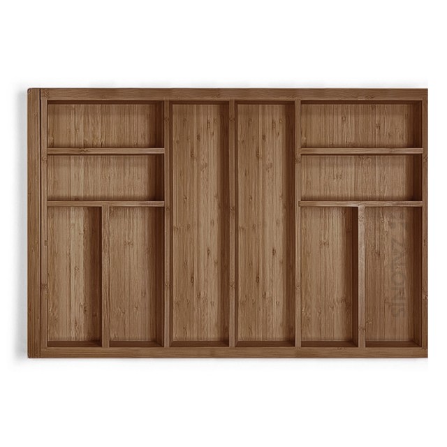 BAMBOO CUTLERY TRAY EXPANDABLE / 80-110cm / WALNUT