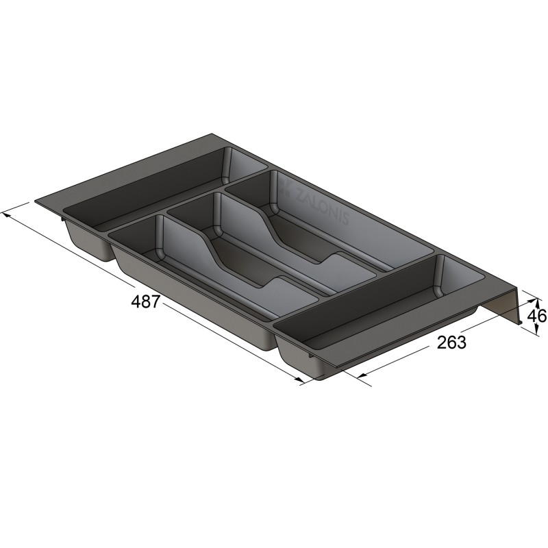MODULAR CUTLERY TRAY / 26.3x48.7 cm / 1W / ANTHRACITE MODULAR CUTLERY TRAYS