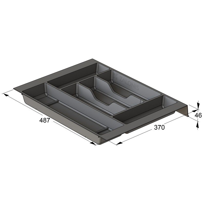 MODULAR CUTLERY TRAY / 37x48.7 cm / 1W / ANTHRACITE MODULAR CUTLERY TRAYS