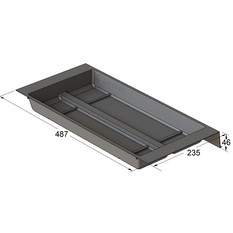 MODULAR CUTLERY TRAY / 23.5x48.7cm / 1W / ANTHRACITE MODULAR CUTLERY TRAYS