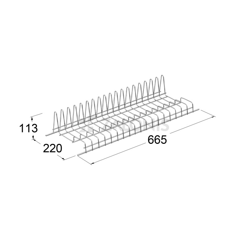 METAL WIRE DISH RACK - RAISED BACKREST - CABINET 70 RAISED BACKREST SERIES
