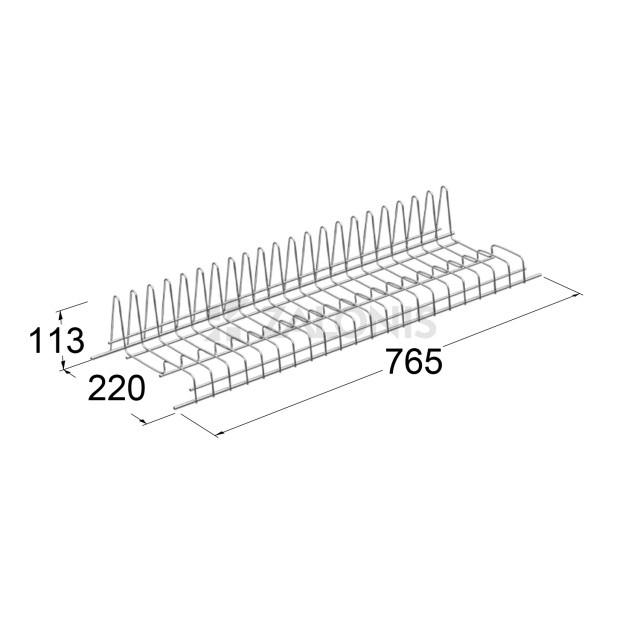 METAL WIRE DISH RACK - RAISED BACKREST - CABINET 80