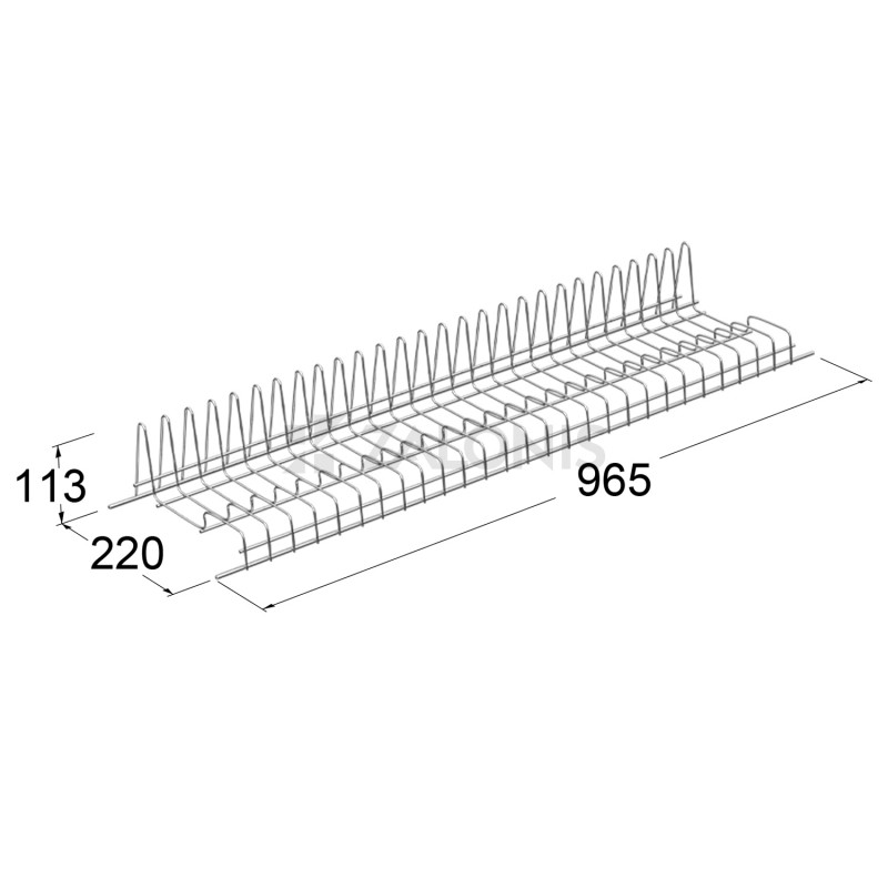 METAL WIRE DISH RACK - RAISED BACKREST - CABINET 100 cm